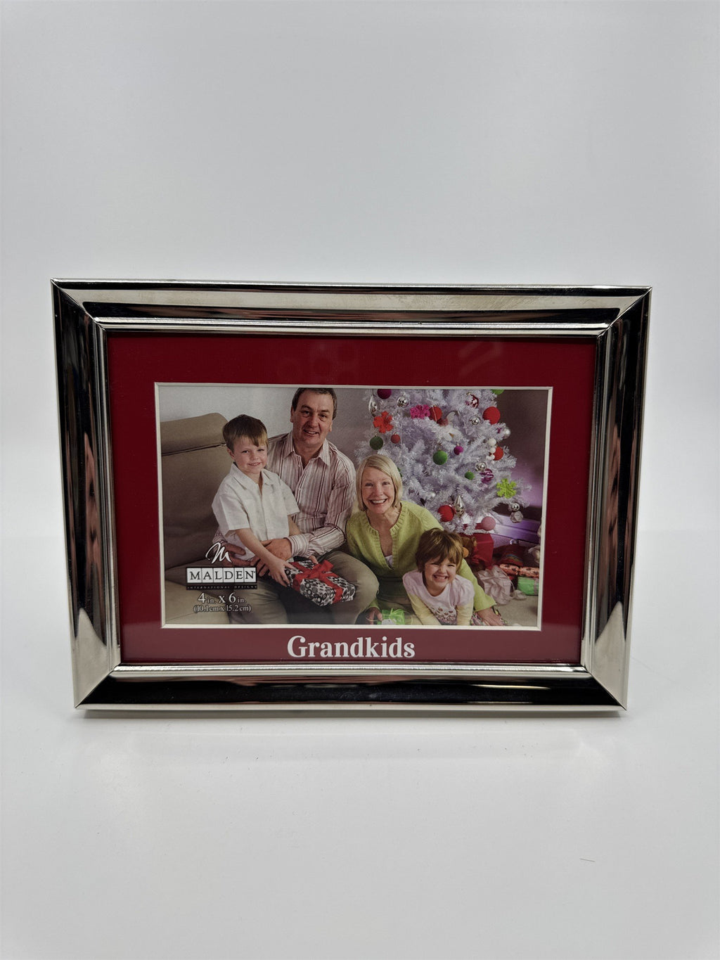 Malden Silver Framed Red Grandkids Picture Frame for 4" x 6" Photo