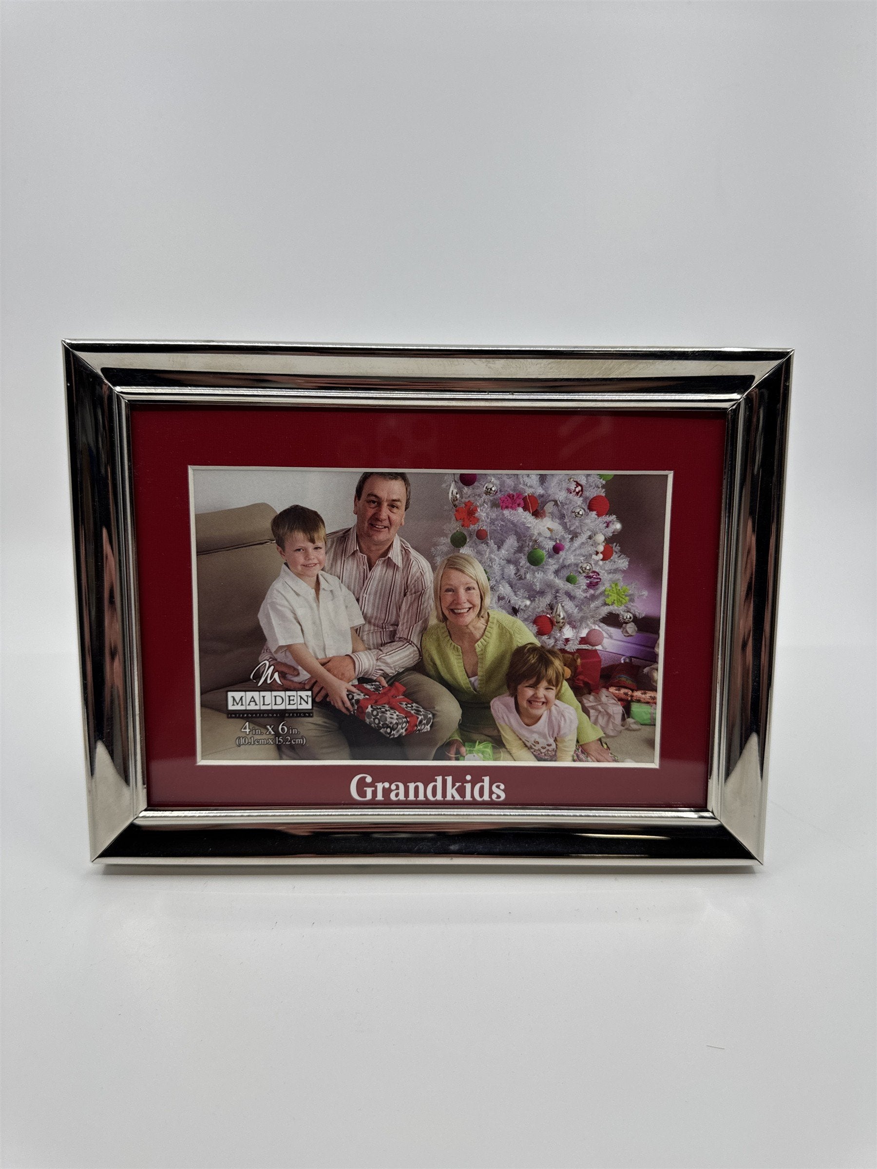 Malden Silver Framed Red Grandkids Picture Frame for 4" x 6" Photo