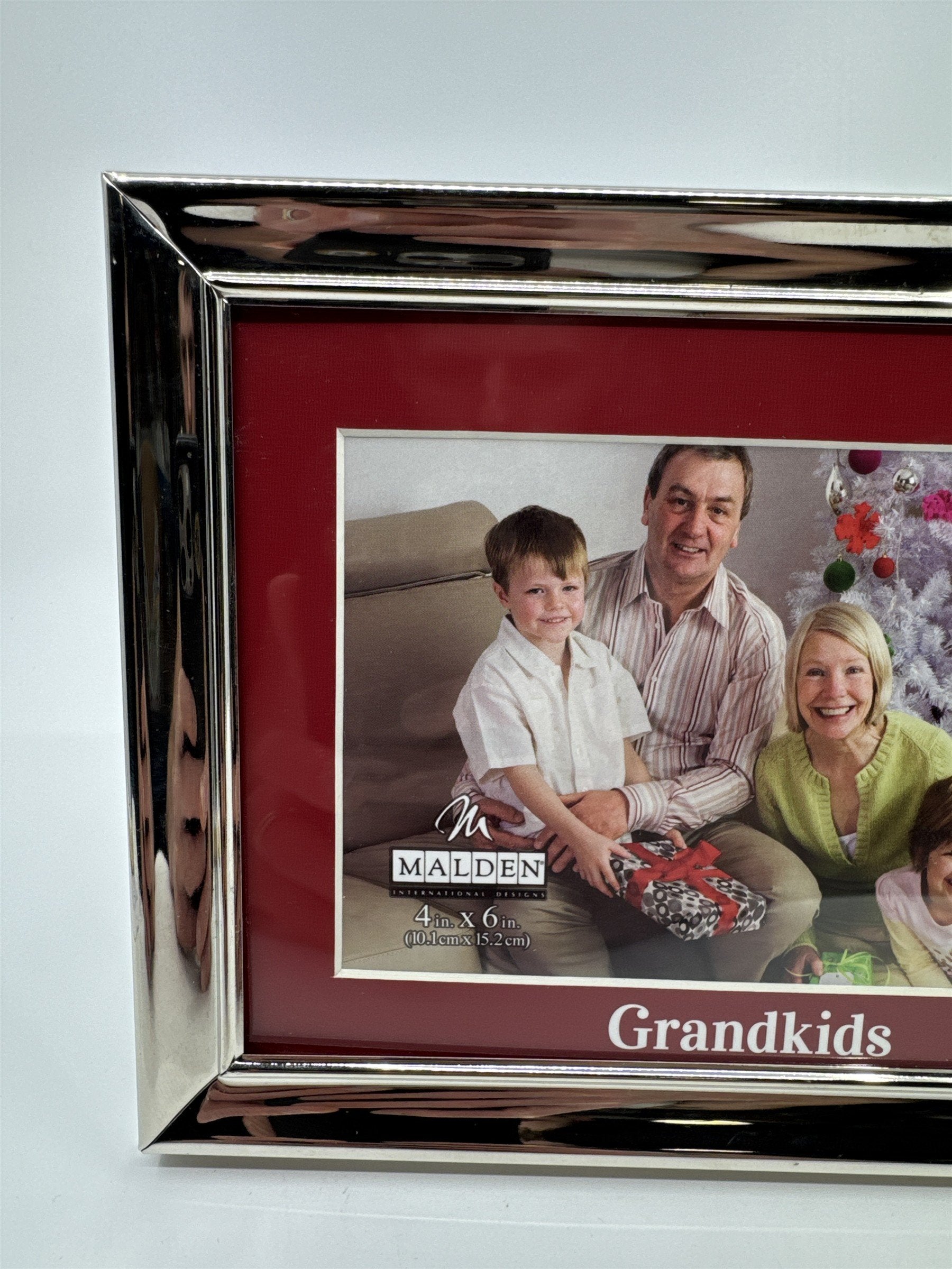 Malden Silver Framed Red Grandkids Picture Frame for 4" x 6" Photo