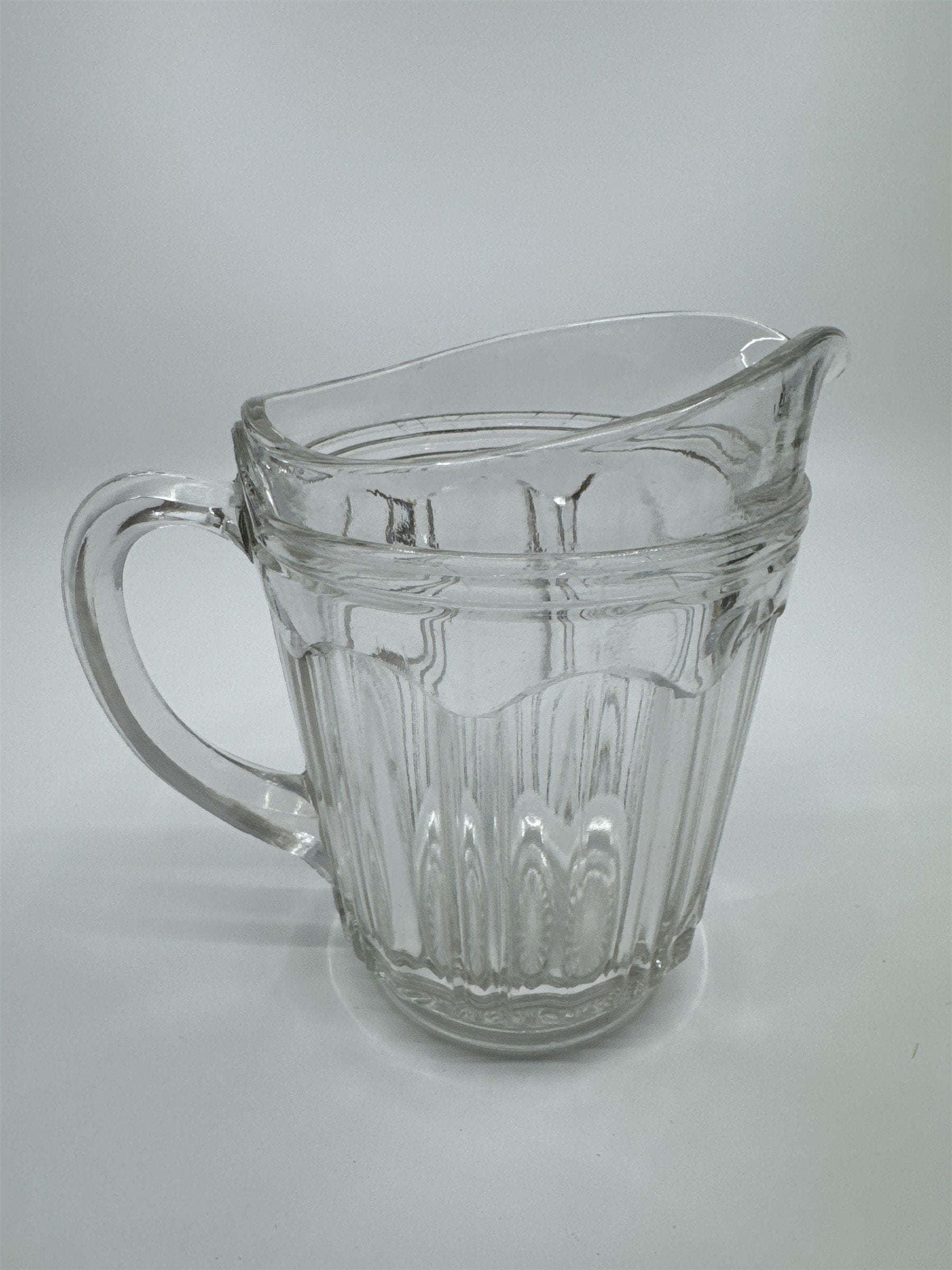 Vintage Hocking Pressed Depression Clear Glass Small Syrup Pitcher/Creamer