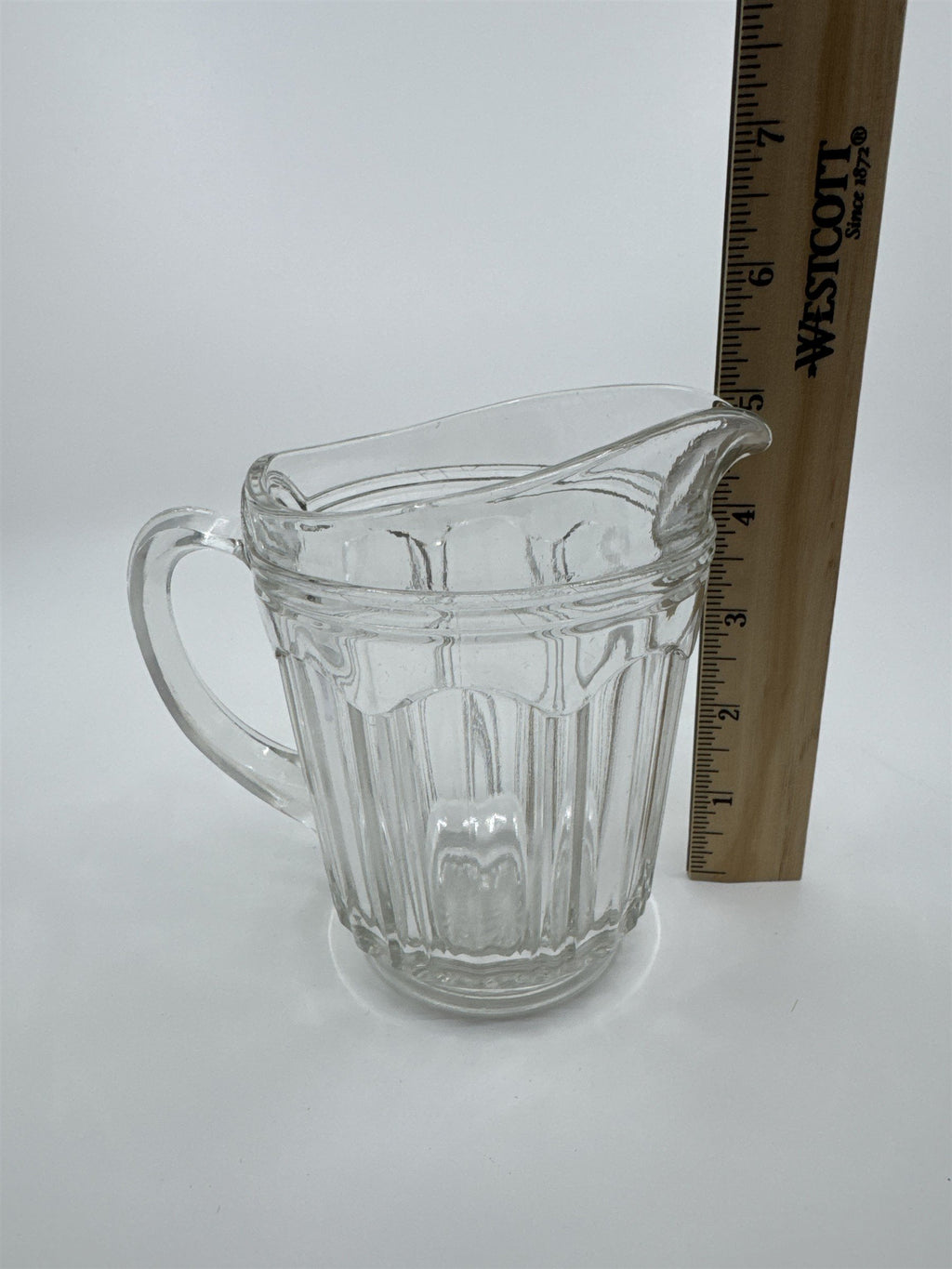Vintage Hocking Pressed Depression Clear Glass Small Syrup Pitcher/Creamer
