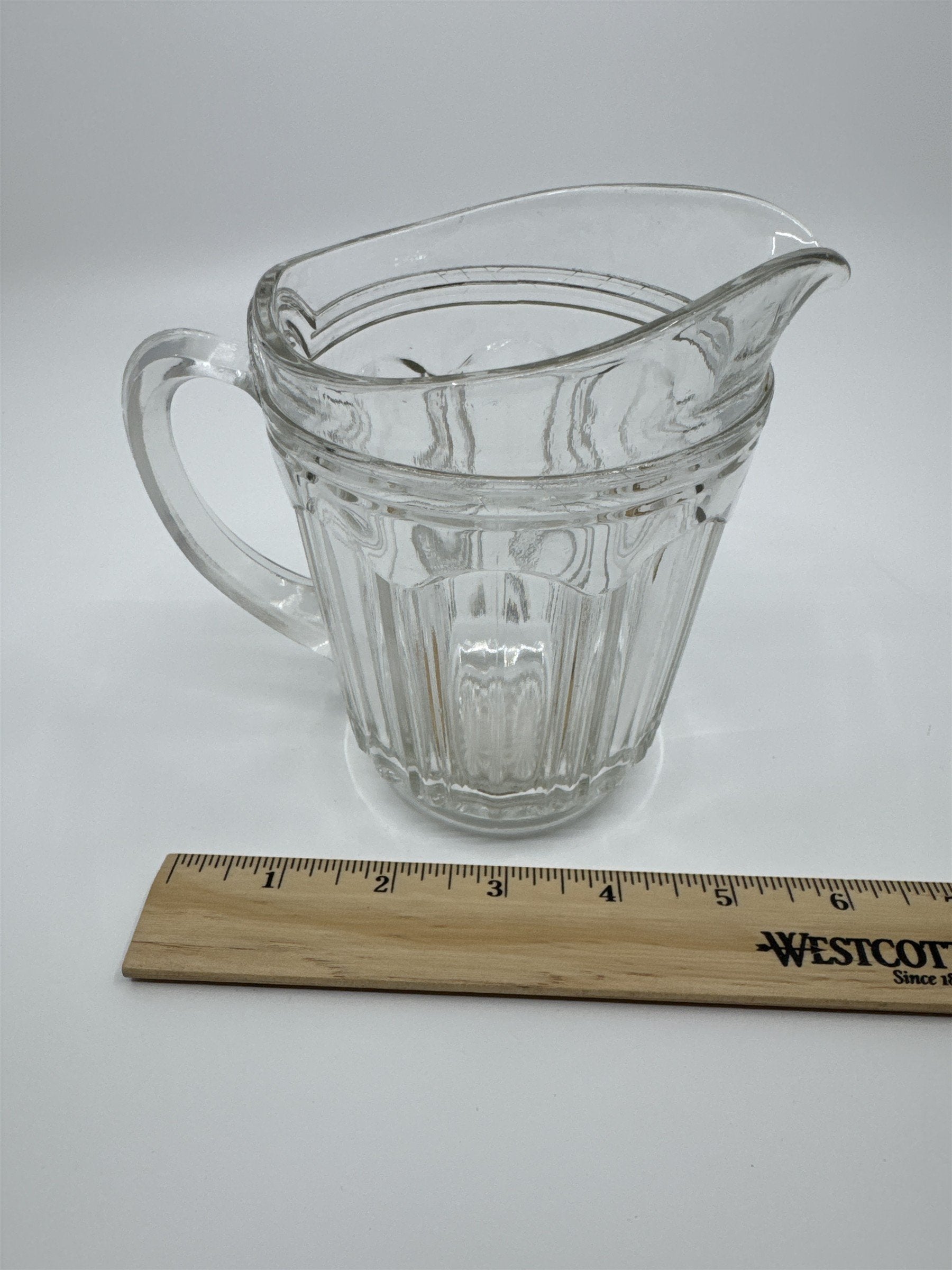 Vintage Hocking Pressed Depression Clear Glass Small Syrup Pitcher/Creamer