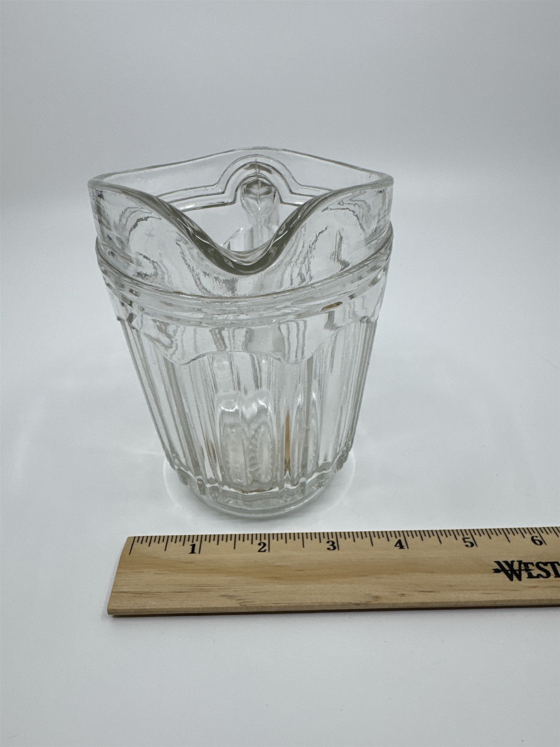 Vintage Hocking Pressed Depression Clear Glass Small Syrup Pitcher/Creamer