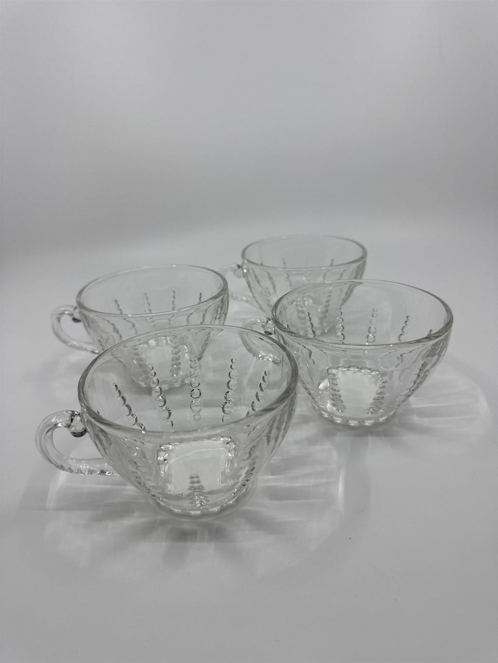 Set of 4 Vintage Depression Federal Imperial Tea/Punch Glass Bubble Cups