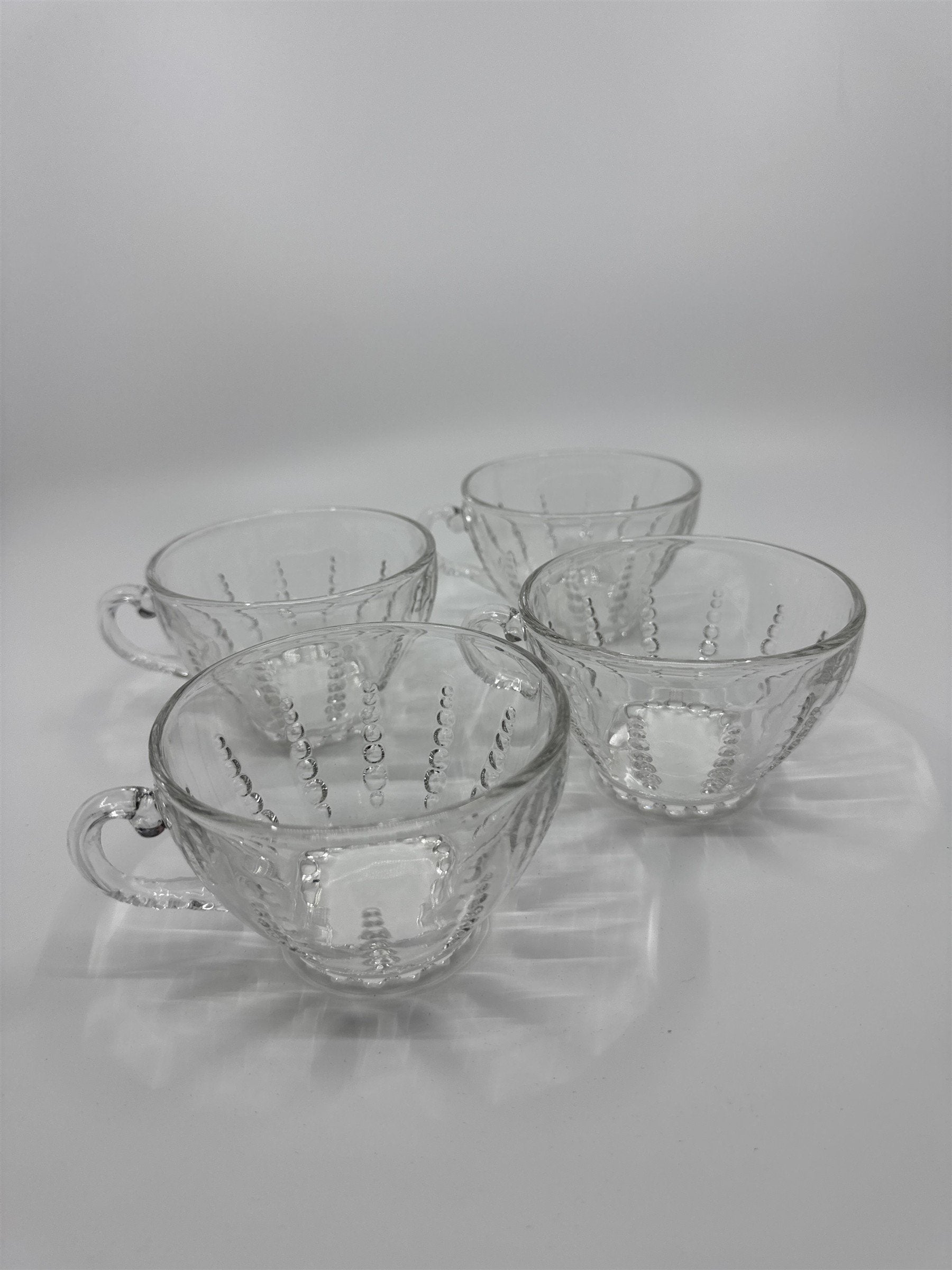 Set of 4 Vintage Depression Federal Imperial Tea/Punch Glass Bubble Cups