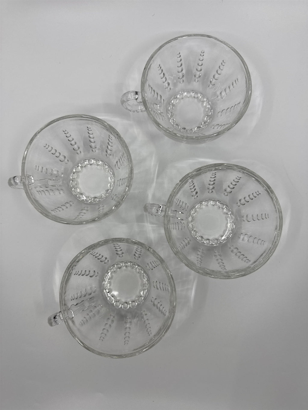 Set of 4 Vintage Depression Federal Imperial Tea/Punch Glass Bubble Cups