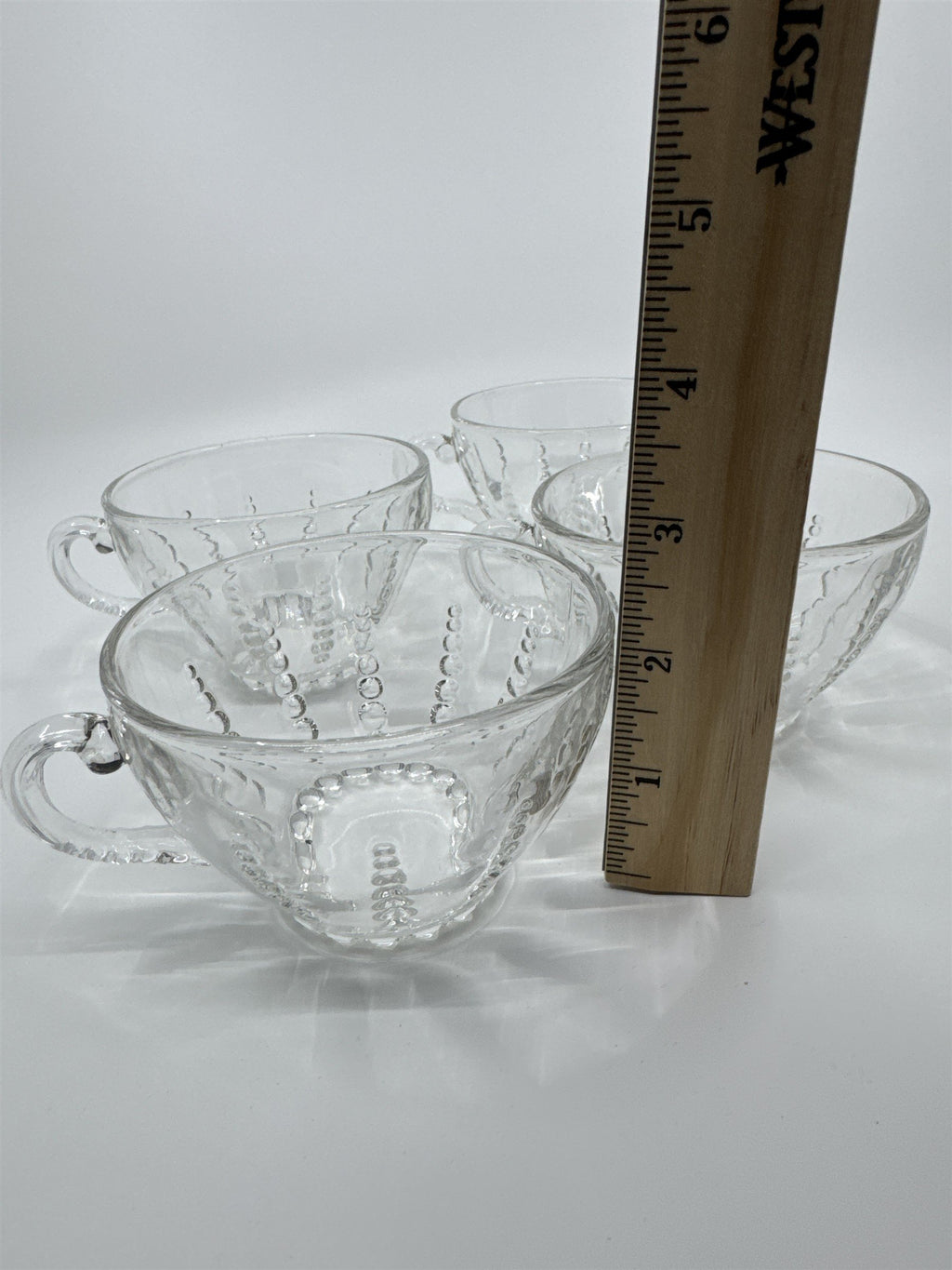 Set of 4 Vintage Depression Federal Imperial Tea/Punch Glass Bubble Cups
