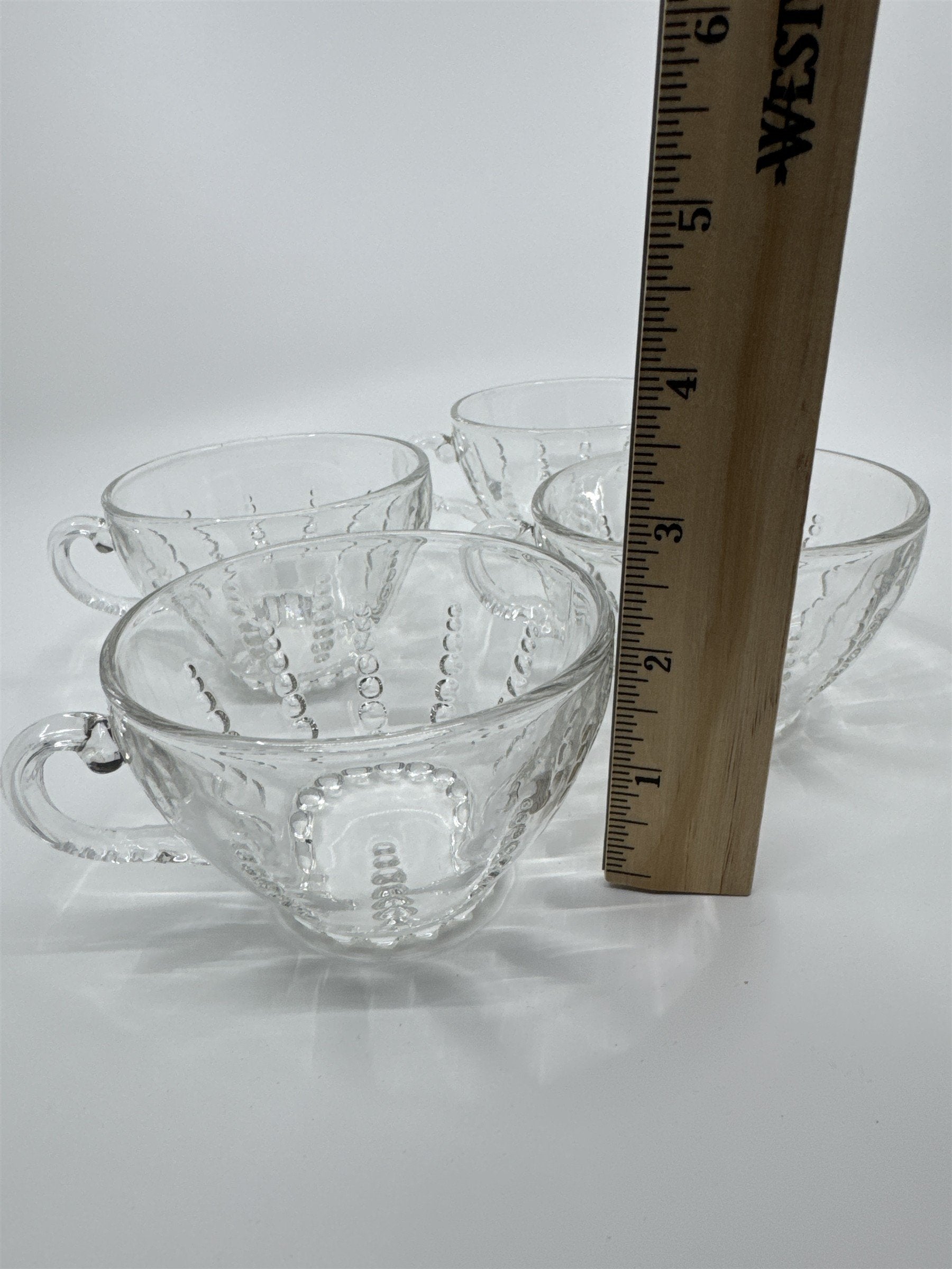 Set of 4 Vintage Depression Federal Imperial Tea/Punch Glass Bubble Cups