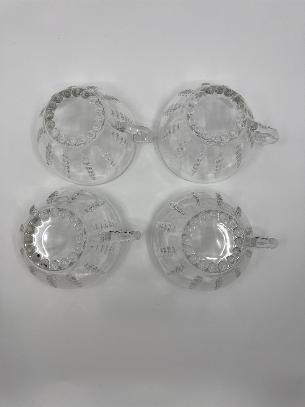 Set of 4 Vintage Depression Federal Imperial Tea/Punch Glass Bubble Cups