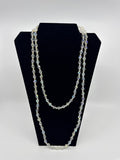 Vintage Iridescent Acrylic Ball Beaded Necklace /w Clear Faux Jewel Clasp Estate