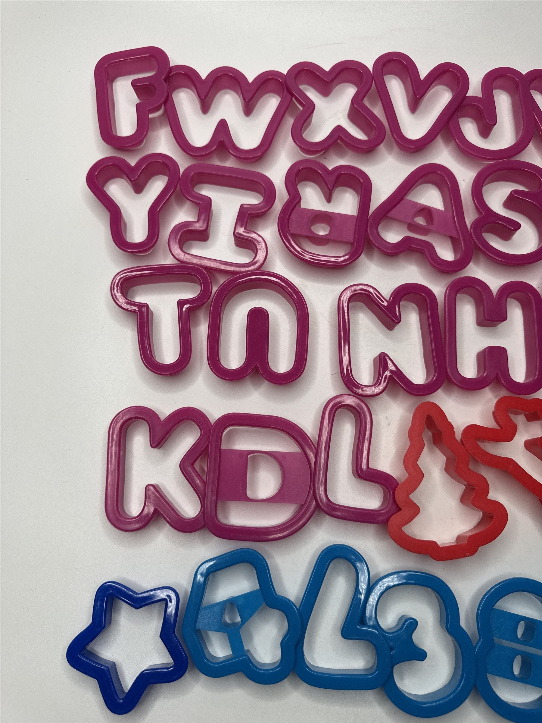Lot of 40 Cookie Cutters Including Letters, Numbers and Designs for Bakers