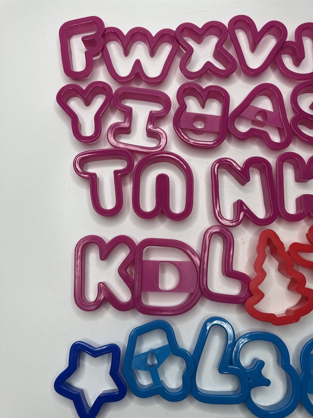 Lot of 40 Cookie Cutters Including Letters, Numbers and Designs for Bakers
