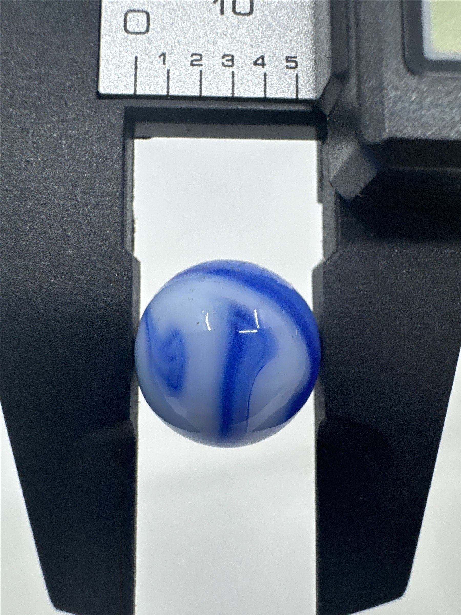 Vintage Art Swirl Glass Marble 0.56"/14.3mm White/Blue Swirl Marble