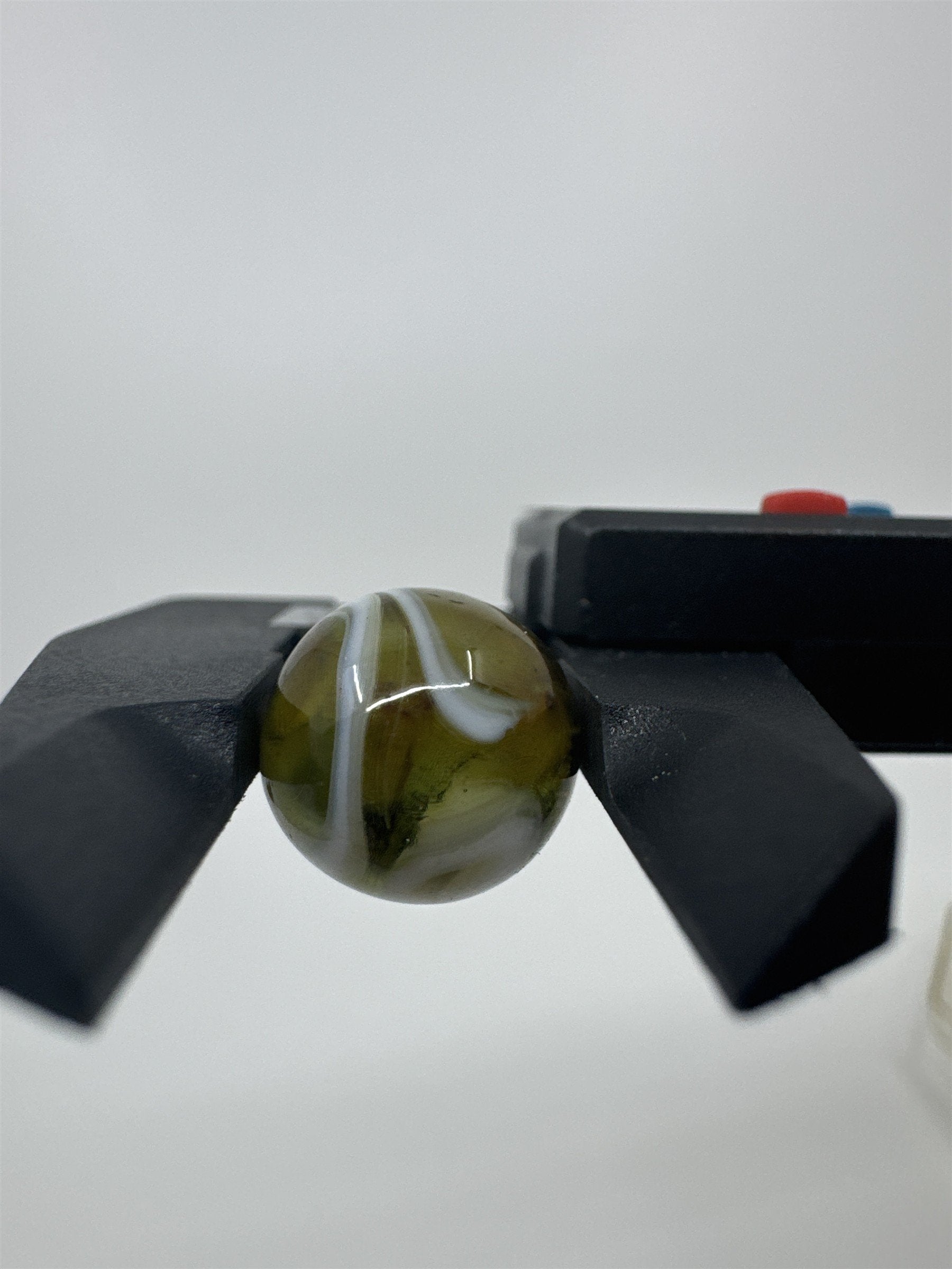 Vintage Art Swirl Glass Marble 0.56"/14.3mm Deep Yellow/White Swirl Marble