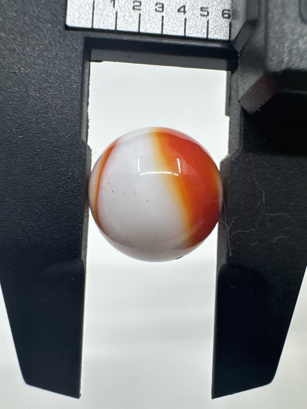 Vintage Art Swirl Glass Marble 0.61"/15.5mm White/Orange Swirl Played Marble