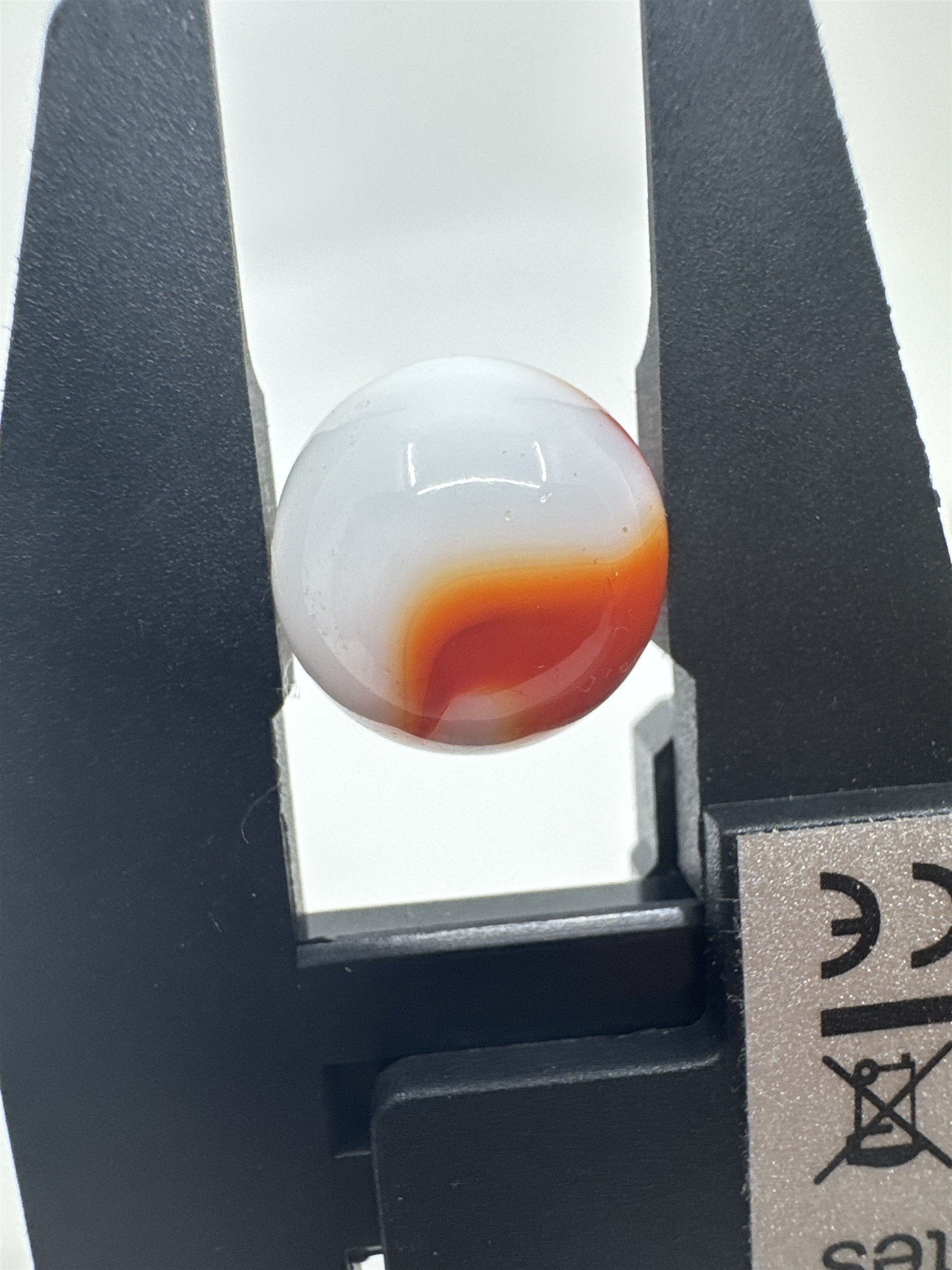 Vintage Art Swirl Glass Marble 0.61"/15.5mm White/Orange Swirl Played Marble