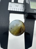 Vintage Art Swirl Glass Marble 0.66"/16.8mm Brown/White Swirl Played Marble