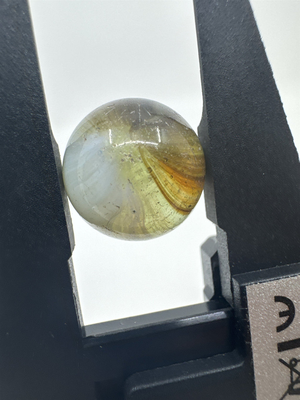 Vintage Art Swirl Glass Marble 0.66"/16.8mm Brown/White Swirl Played Marble