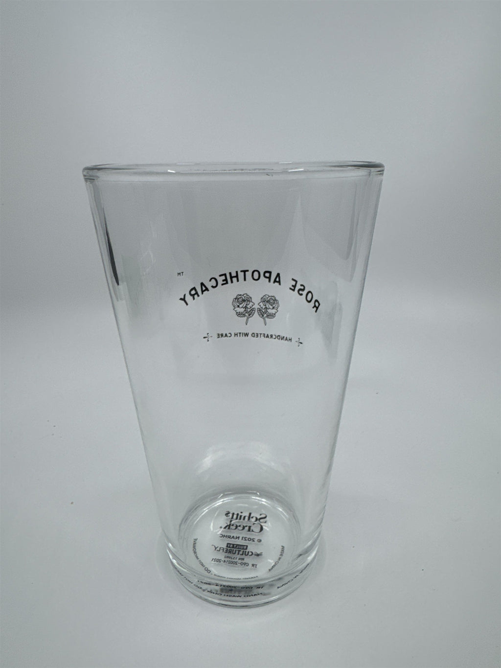 Schitt's Creek Rose Apothecary Handcrafted with Care Glass By CultureFly