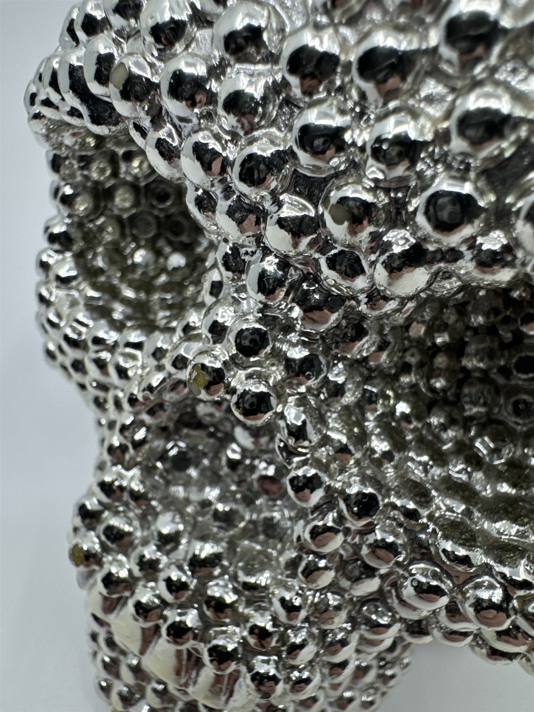Vintage Silver Studded/Hobnail Decorative Skull Halloween Decor/Paperweight