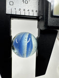 Vintage Art Swirl Glass Marble 0.63"/16.2mm Clear/Blue 3-Strand (Cat's Eye?)