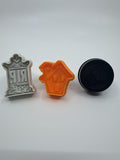 Set of Three Halloween Stamp Cookie Cutters Skull, Tombstone, and Haunted House