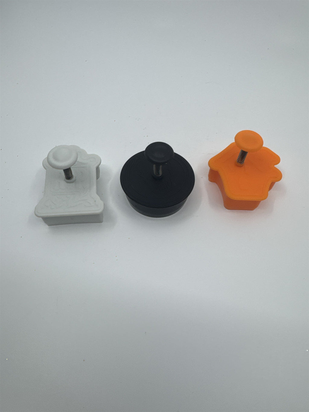 Set of Three Halloween Stamp Cookie Cutters Skull, Tombstone, and Haunted House