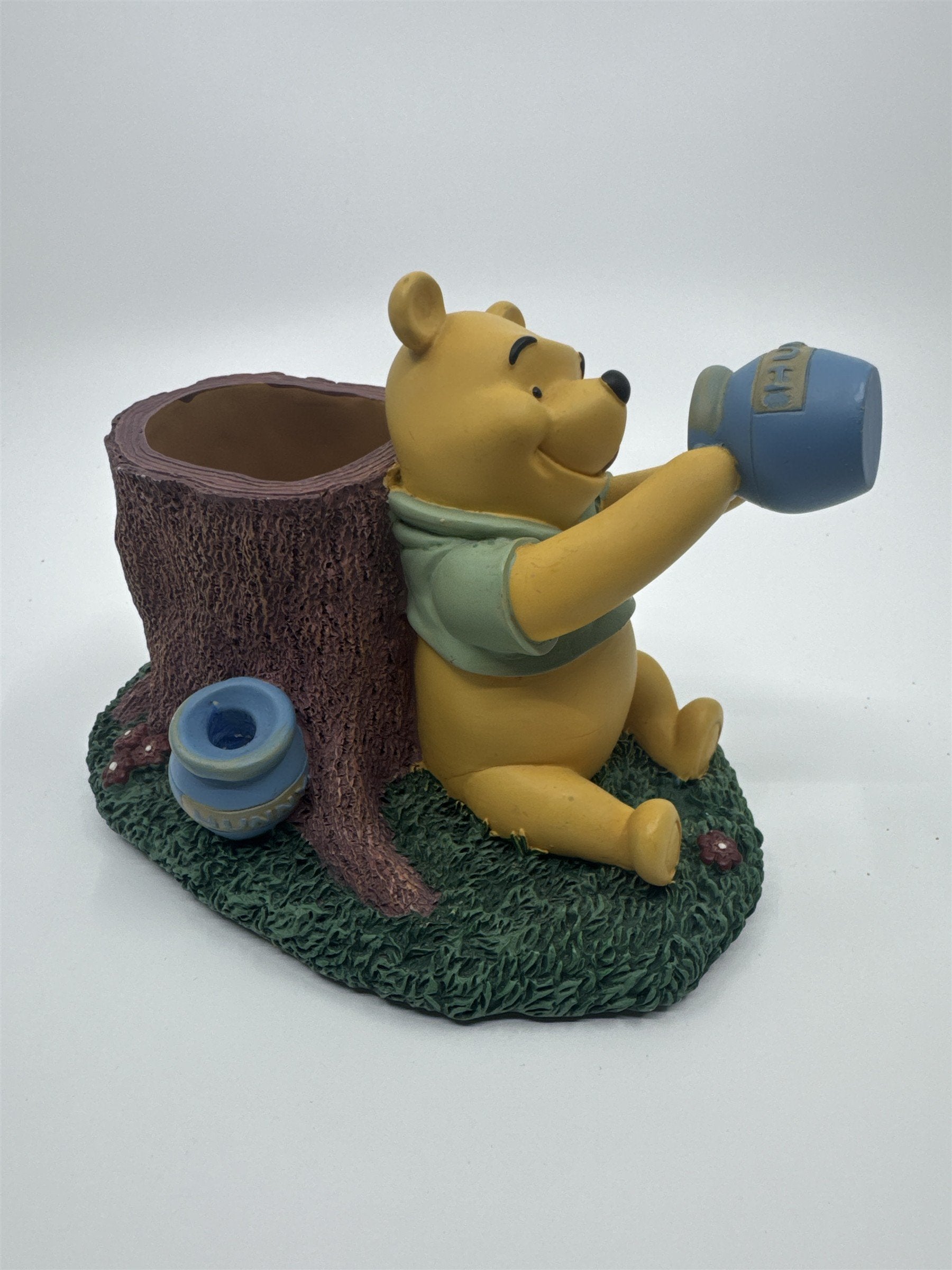 Vintage Winnie The Pooh Tree Trunk Pencil Holder Winnie The Pooh With Hunny