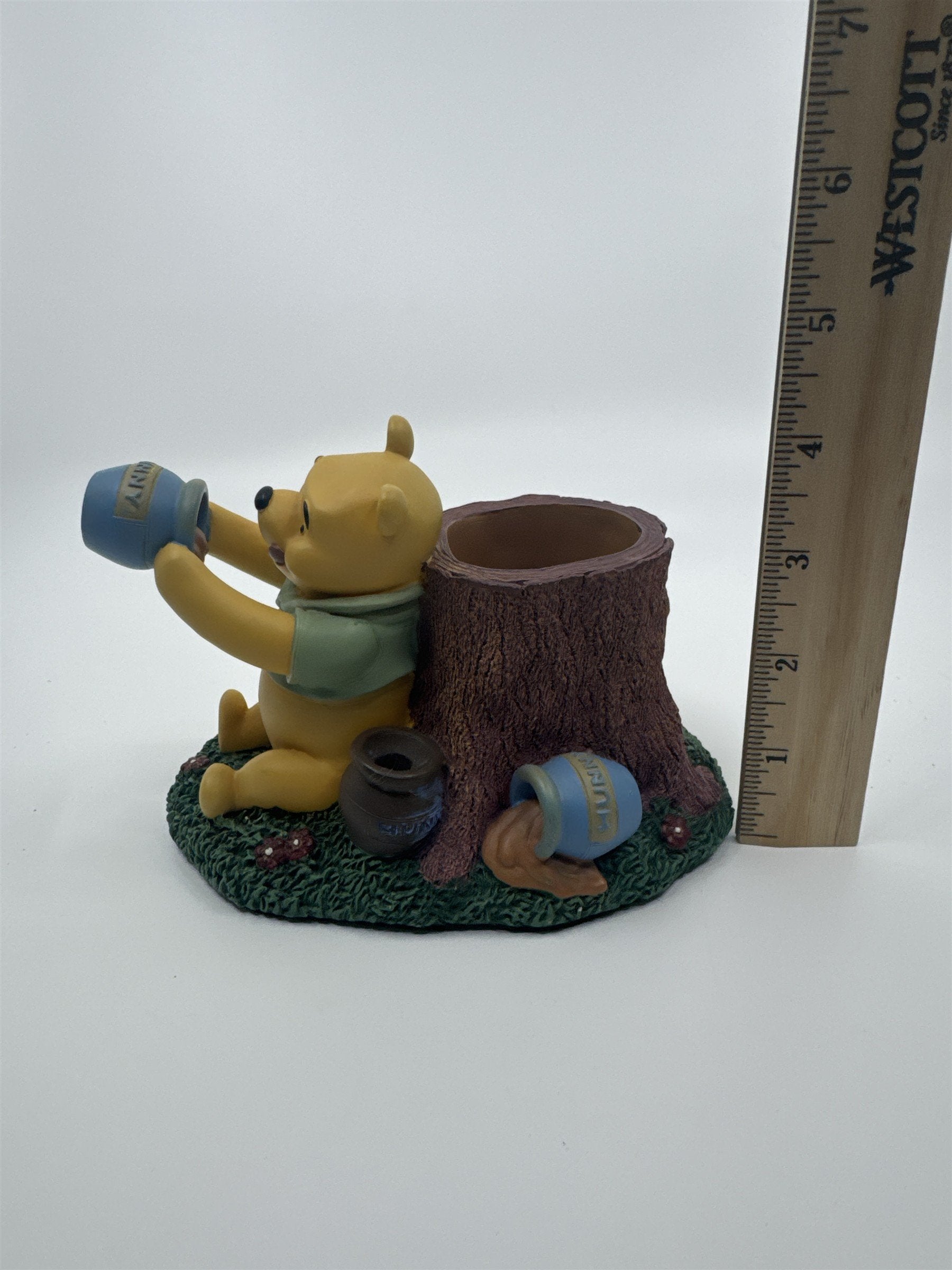 Vintage Winnie The Pooh Tree Trunk Pencil Holder Winnie The Pooh With Hunny
