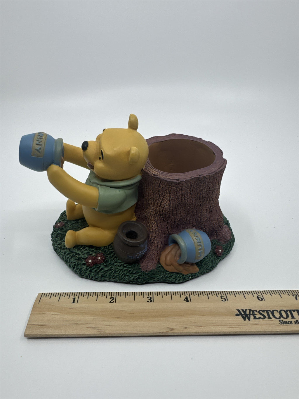 Vintage Winnie The Pooh Tree Trunk Pencil Holder Winnie The Pooh With Hunny