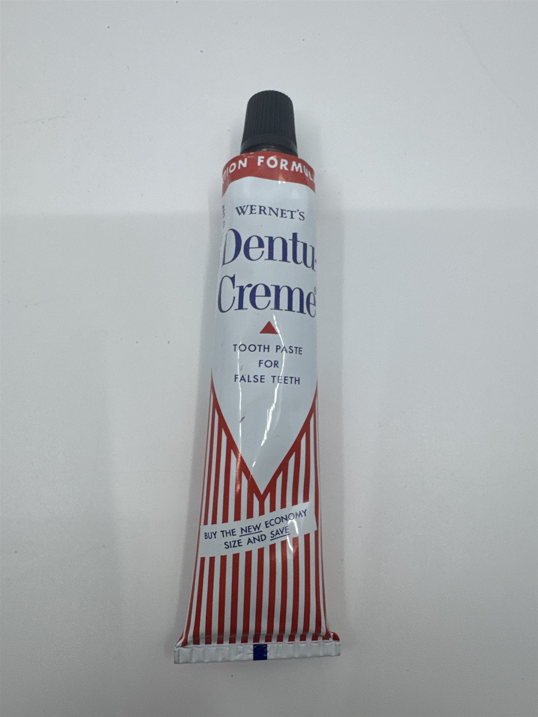 Vintage Dentu-Creme 2.6 Oz Toothpaste for False Teeth by Wernet's With Contents