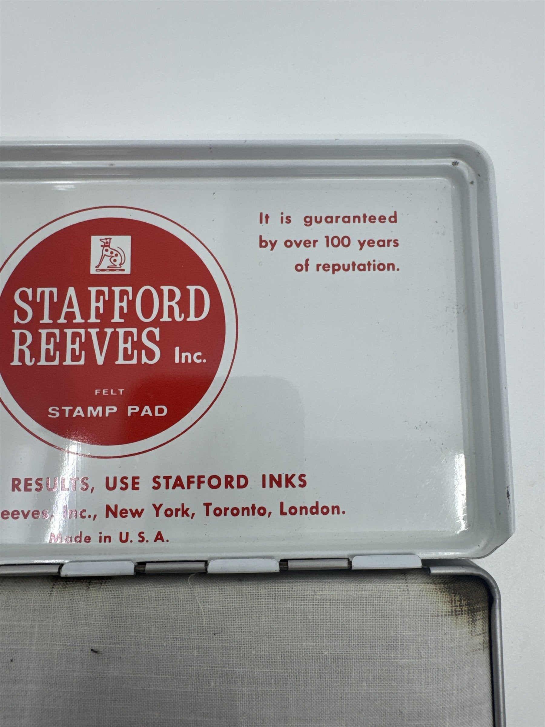 Vintage Stafford's Felt Stamp Pad Stafford Reeves Inc.