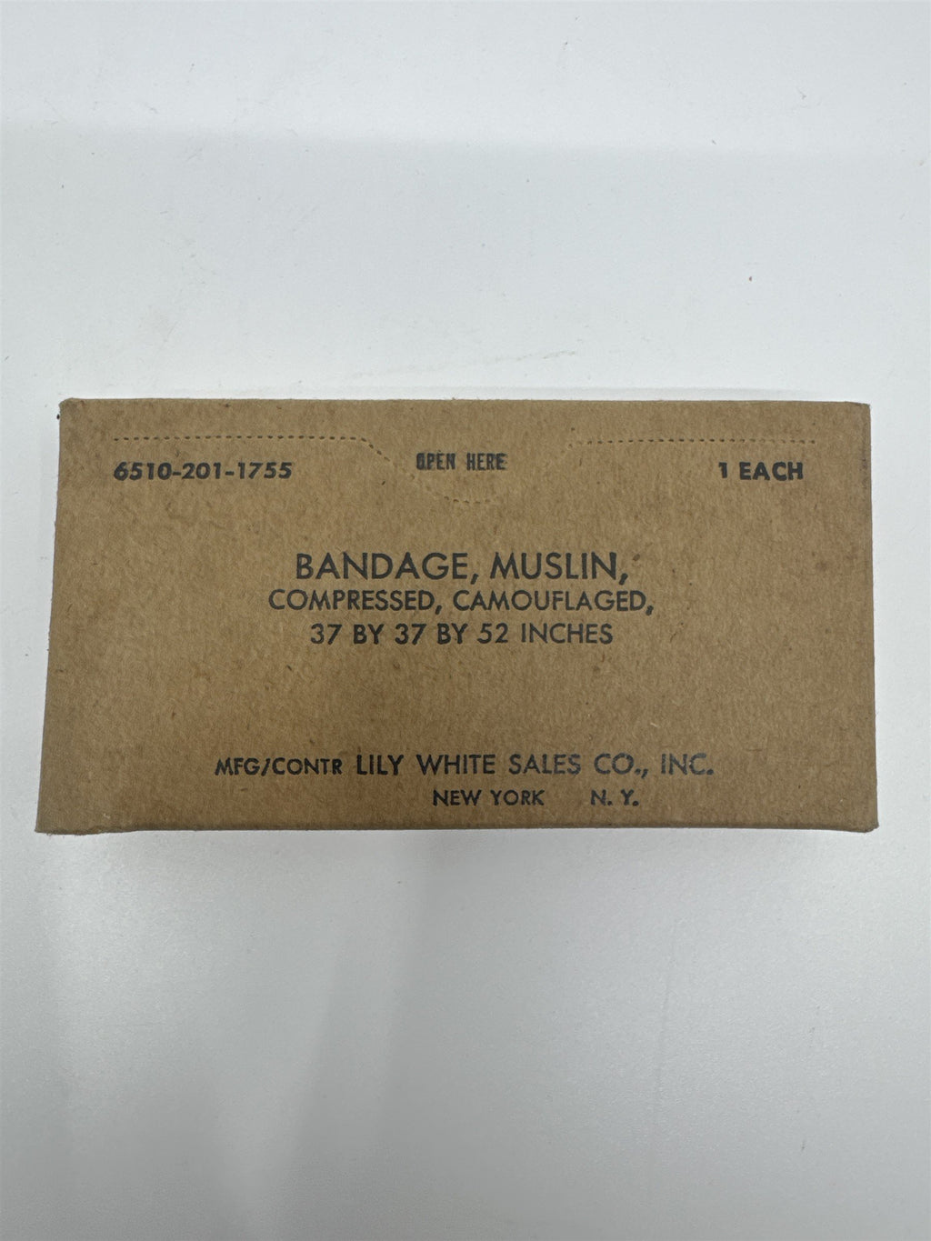 Vintage Lily White Sales Co. Bandage Muslin Compressed Bandage/Dressing In Box