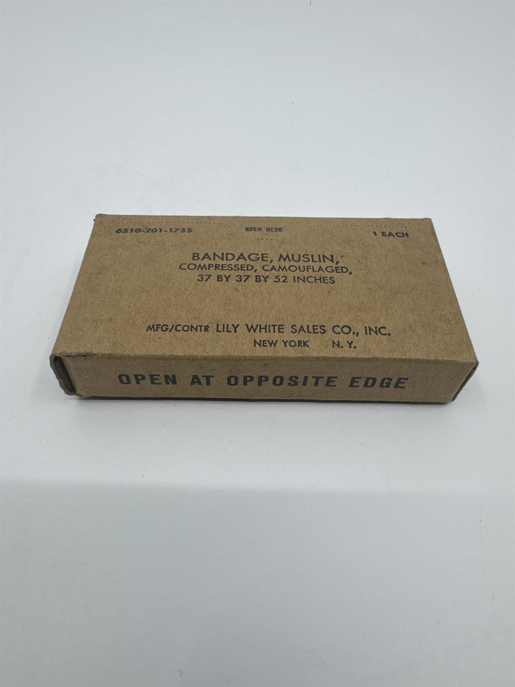 Vintage Lily White Sales Co. Bandage Muslin Compressed Bandage/Dressing In Box