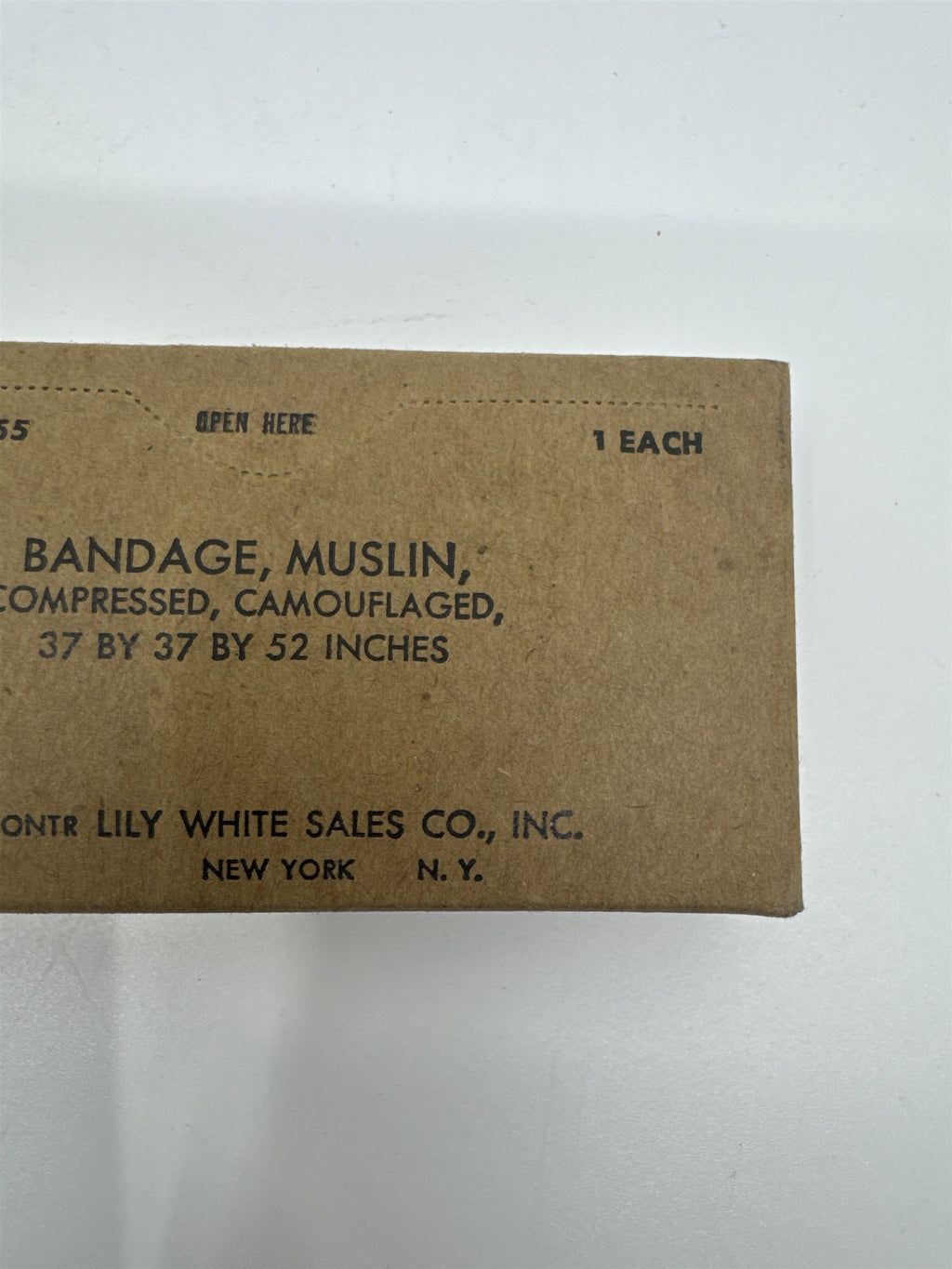 Vintage Lily White Sales Co. Bandage Muslin Compressed Bandage/Dressing In Box