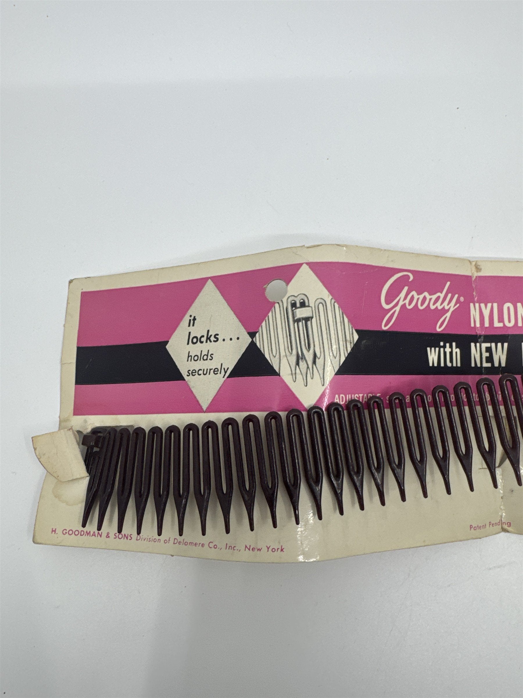 Vintage Goody Nylon Flexible Comb With Locking Feature for Chignon/Ponytails