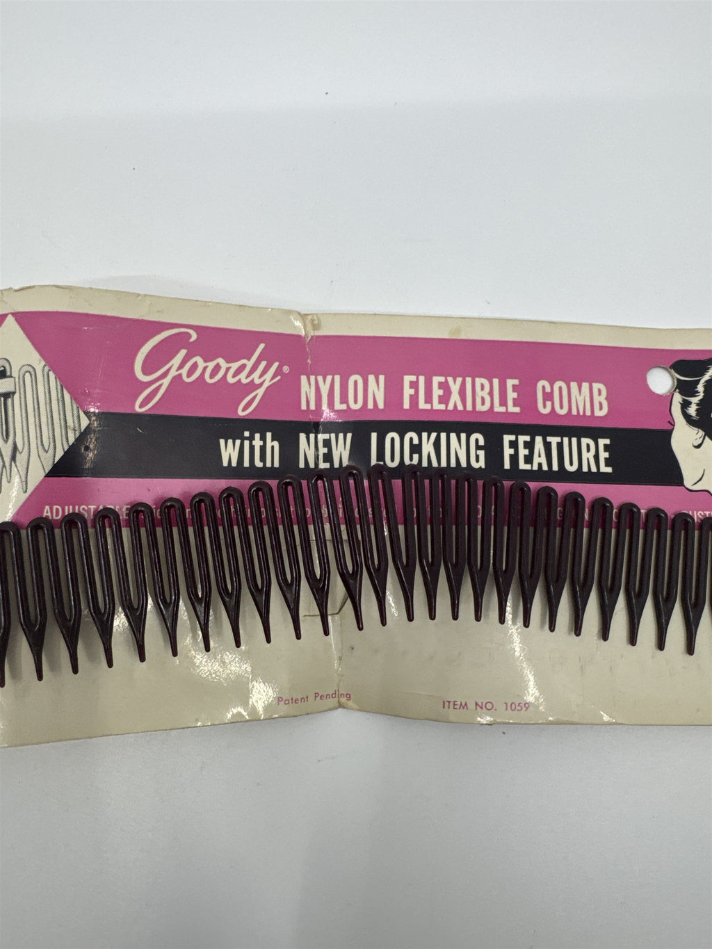 Vintage Goody Nylon Flexible Comb With Locking Feature for Chignon/Ponytails