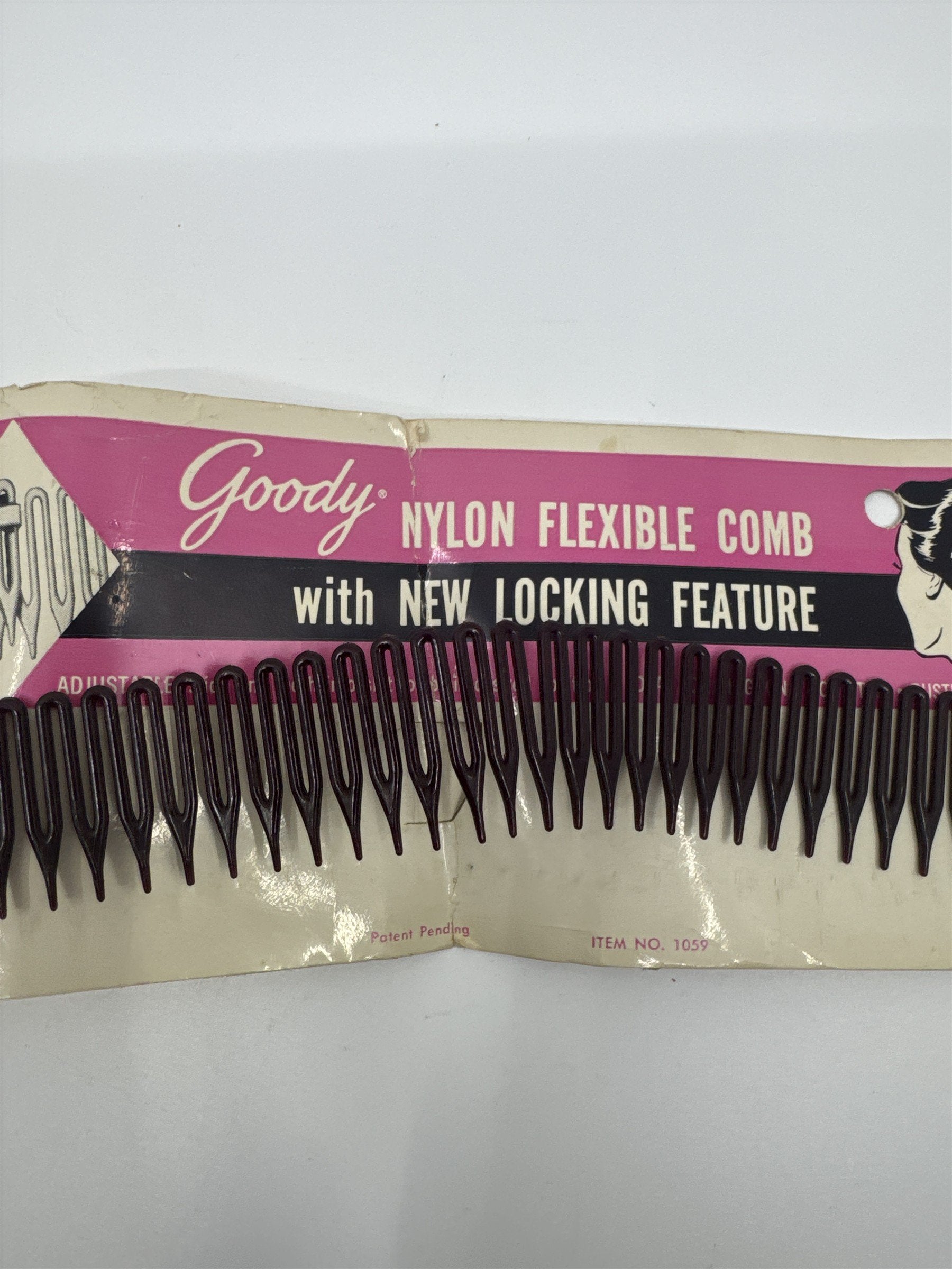 Vintage Goody Nylon Flexible Comb With Locking Feature for Chignon/Ponytails
