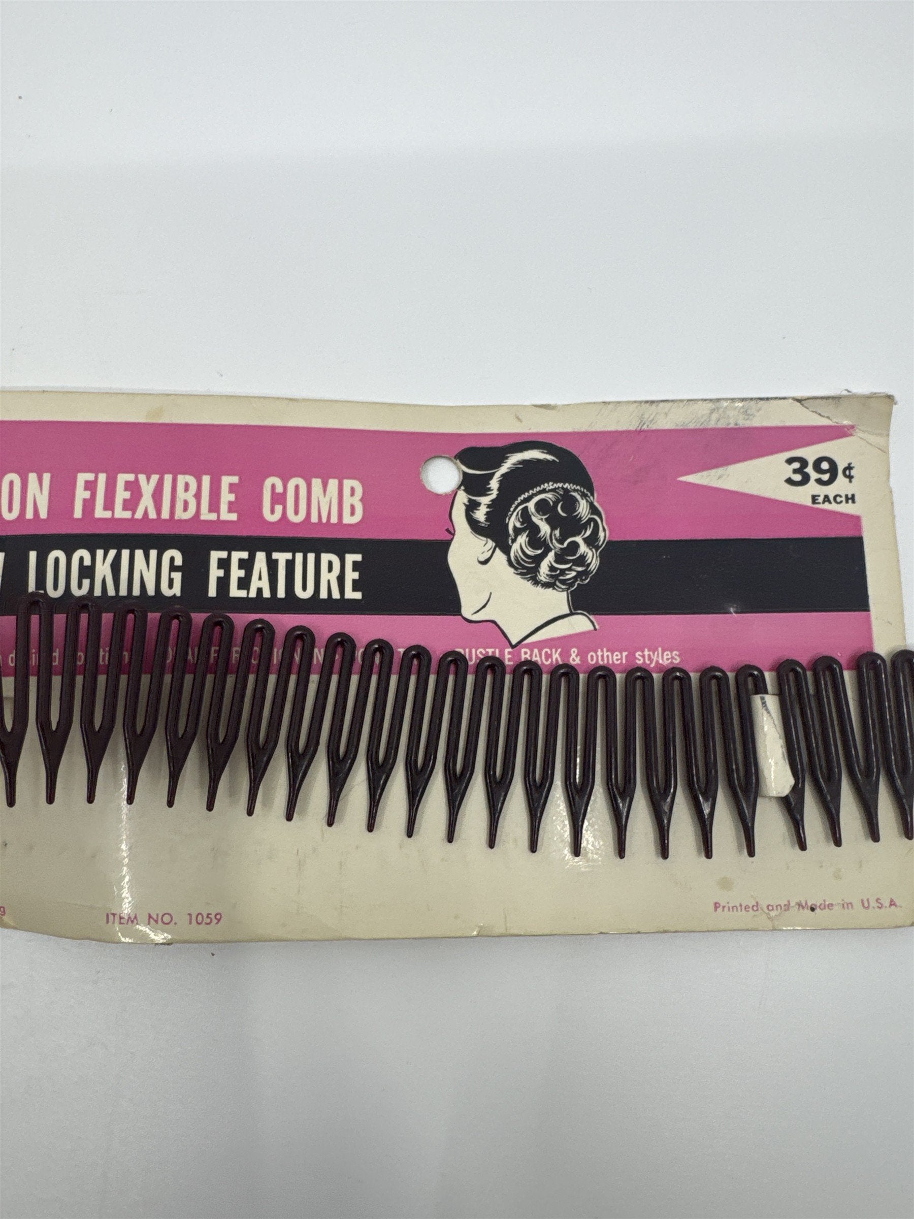 Vintage Goody Nylon Flexible Comb With Locking Feature for Chignon/Ponytails