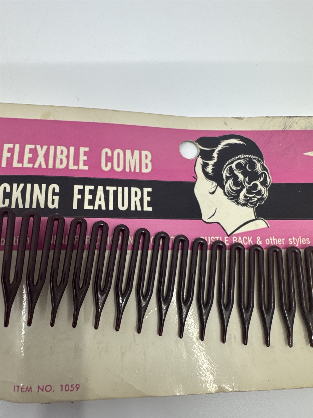 Vintage Goody Nylon Flexible Comb With Locking Feature for Chignon/Ponytails