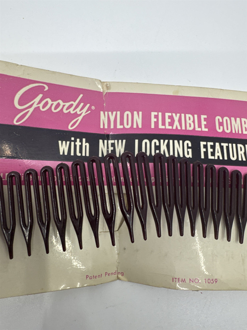 Vintage Goody Nylon Flexible Comb With Locking Feature for Chignon/Ponytails