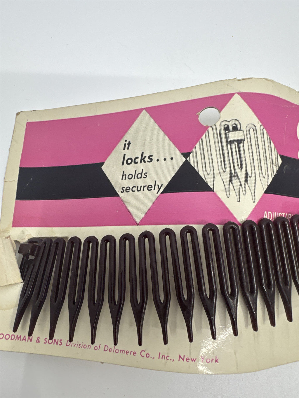Vintage Goody Nylon Flexible Comb With Locking Feature for Chignon/Ponytails