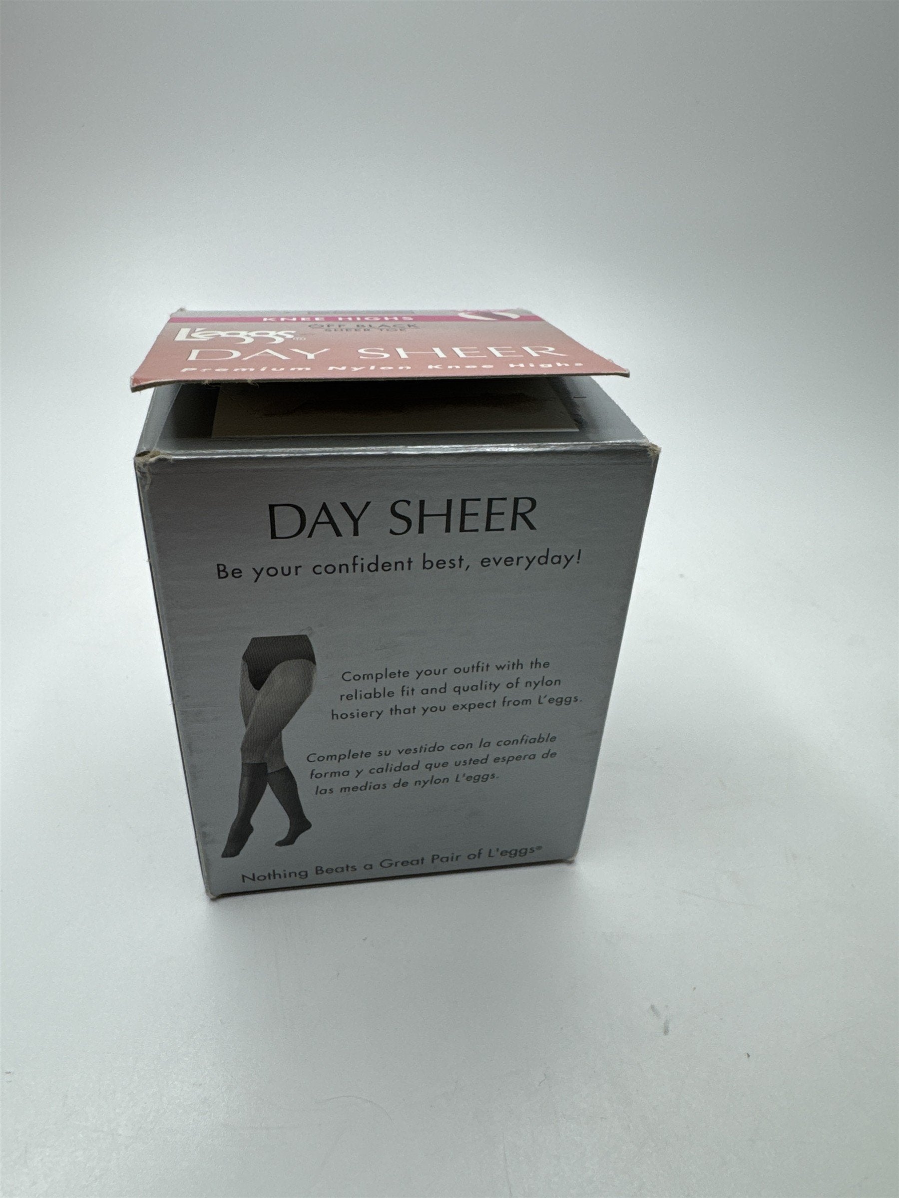 2pk L'eggs Knee Highs Off Black Sheer Toe Day Sheer Premium Nylon Knee Highs