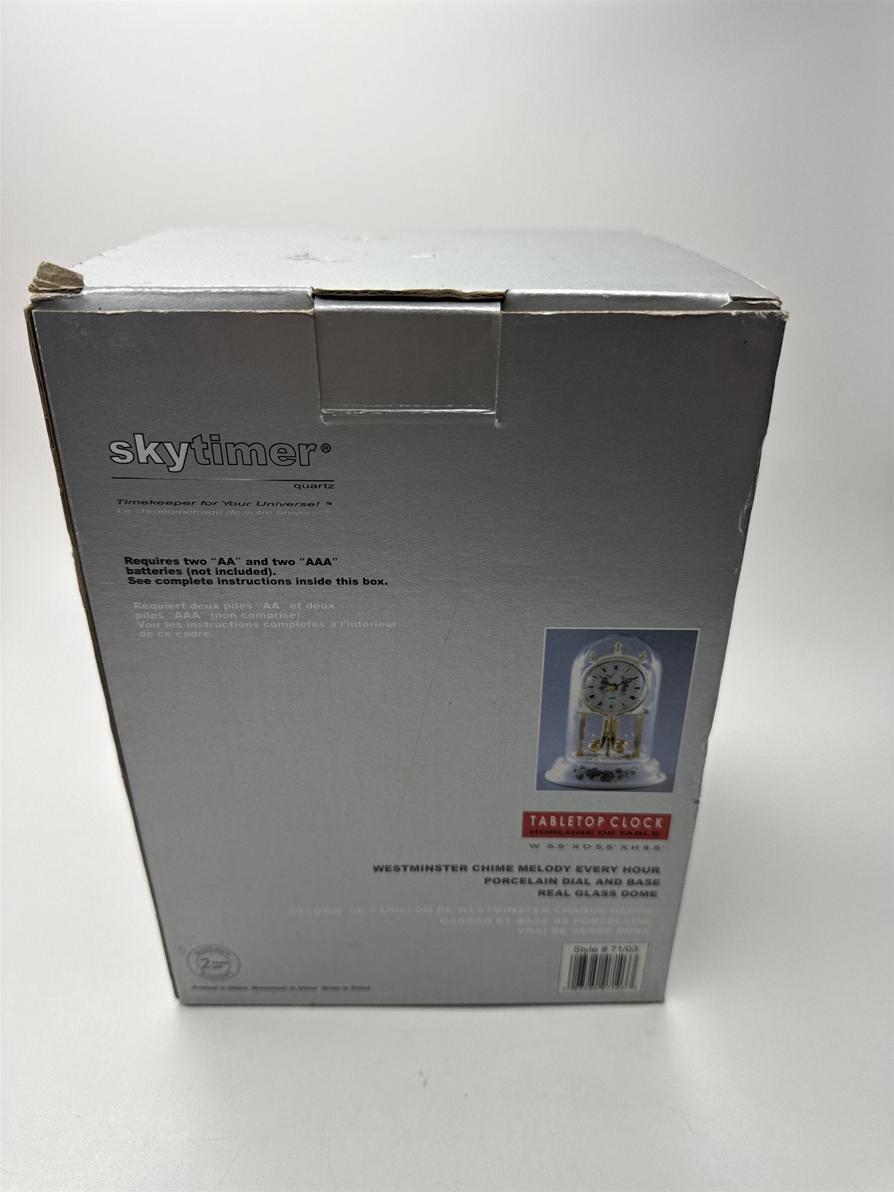NIB SkyTimer Anniversary Clock Westminster Chime Melody Every Hour Tabletop