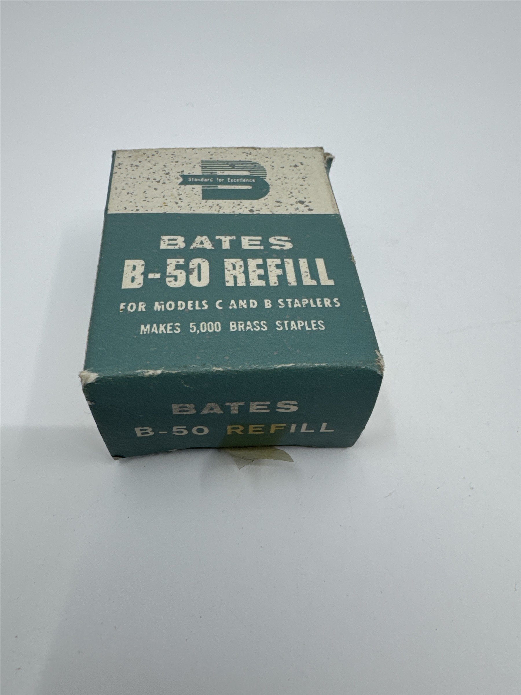 Vintage Bates B-50 Refill 5,000 Brass Staples Maker For Models C and D Staplers