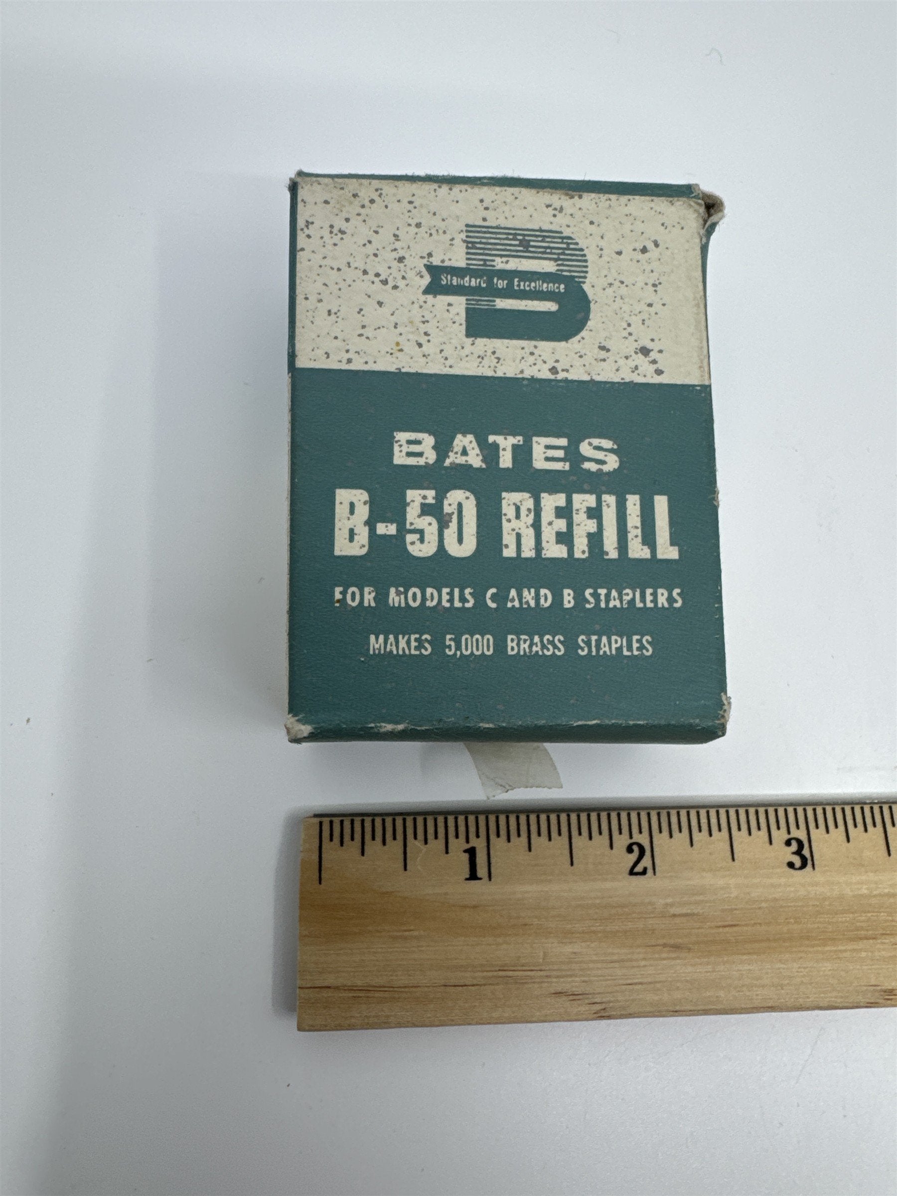 Vintage Bates B-50 Refill 5,000 Brass Staples Maker For Models C and D Staplers
