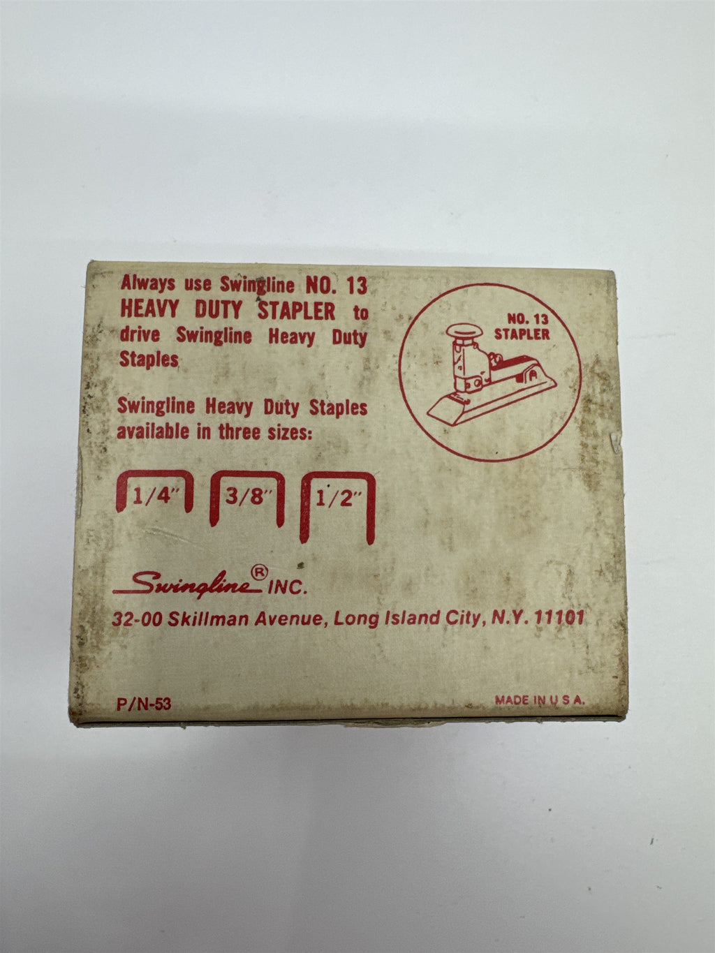 Swingline No. 13-1/2" High Carbon, Chisel Pointed Heavy Duty 5000 Piece Staples