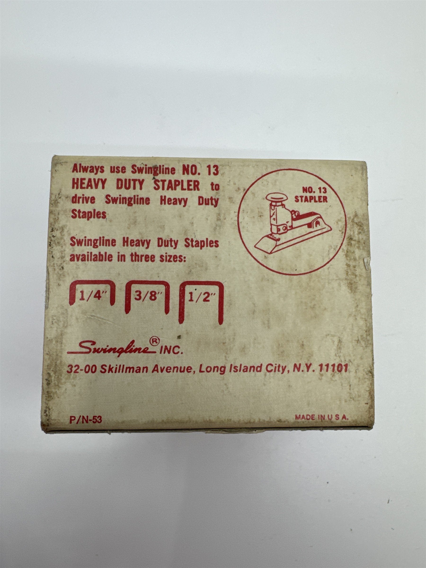Swingline No. 13-1/2" High Carbon, Chisel Pointed Heavy Duty 5000 Piece Staples