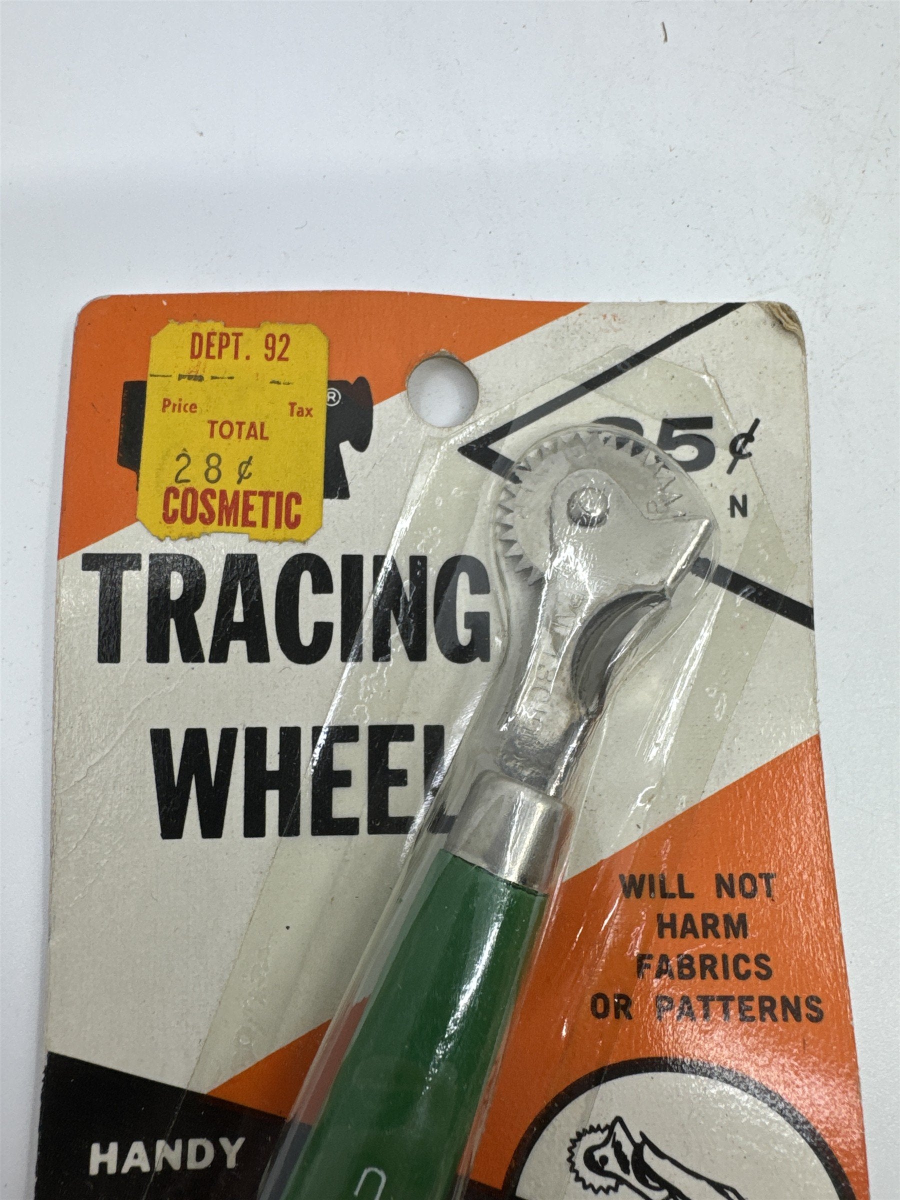 Vintage Clover Tracing Wheel with Handy Finger Rest Marks Fabric by Dyno Corp
