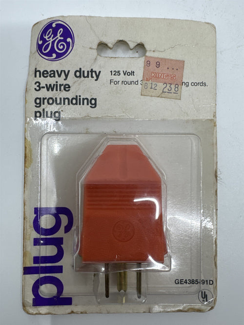 GE Heavy Duty 3-Wire Grounding Plug 125 Volt GE4385-91D